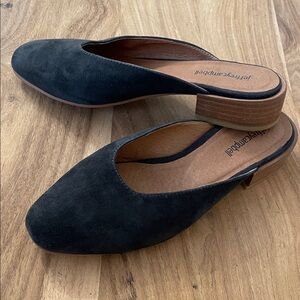 8  Jeffrey Campbell  Black Genuine Suede Mules with Wooden Heel REVOLVE